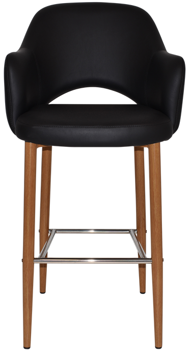 Stool Albury Arm 750 Metal Light Oak - Vinyl