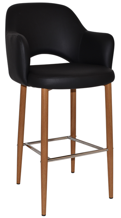 Stool Albury Arm 750 Metal Light Oak - Vinyl