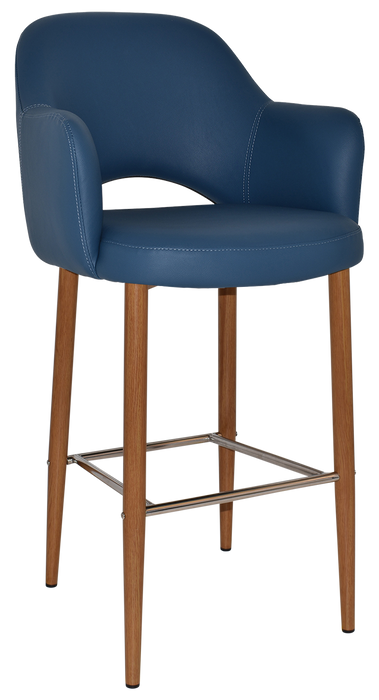 Stool Albury Arm 750 Metal Light Oak - Vinyl