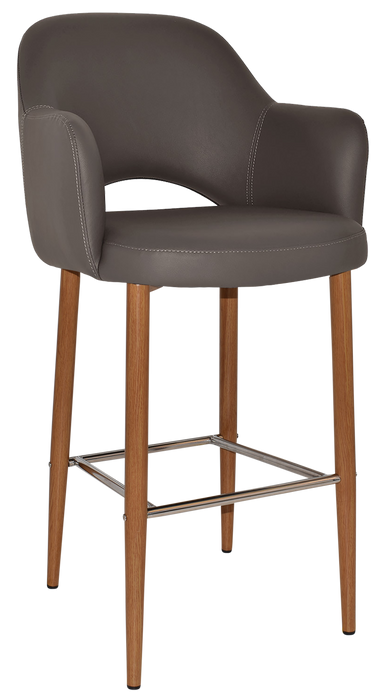 Stool Albury Arm 750 Metal Light Oak - Vinyl