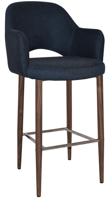 Stool Albury Arm 750 Metal Light Walnut - Gravity