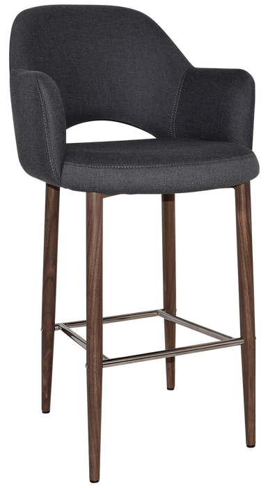 Stool Albury Arm 750 Metal Light Walnut - Gravity