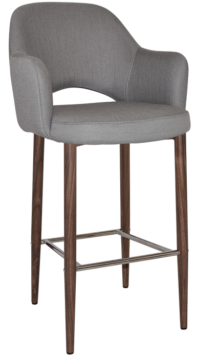 Stool Albury Arm 750 Metal Light Walnut - Gravity