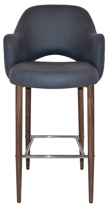 Stool Albury Arm 750 Metal Light Walnut - Pelle/Benito