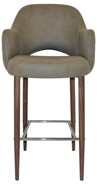 Stool Albury Arm 750 Metal Light Walnut - Pelle/Benito