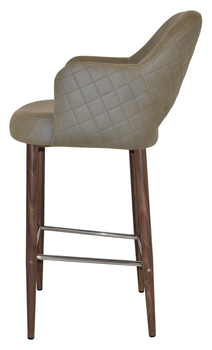 Stool Albury Arm 750 Metal Light Walnut - Pelle/Benito