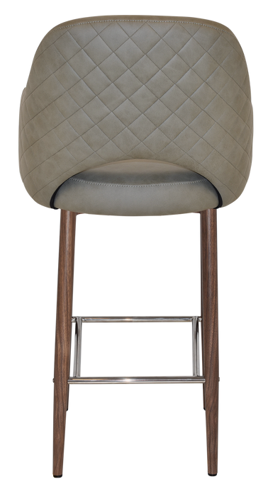 Stool Albury Arm 750 Metal Light Walnut - Pelle/Benito