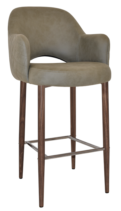 Stool Albury Arm 750 Metal Light Walnut - Pelle/Benito