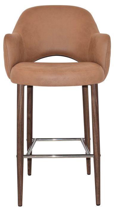 Stool Albury Arm 750 Metal Light Walnut - Pelle/Benito