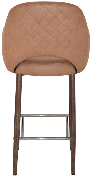 Stool Albury Arm 750 Metal Light Walnut - Pelle/Benito