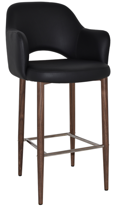 Stool Albury Arm 750 Metal Light Walnut - Vinyl