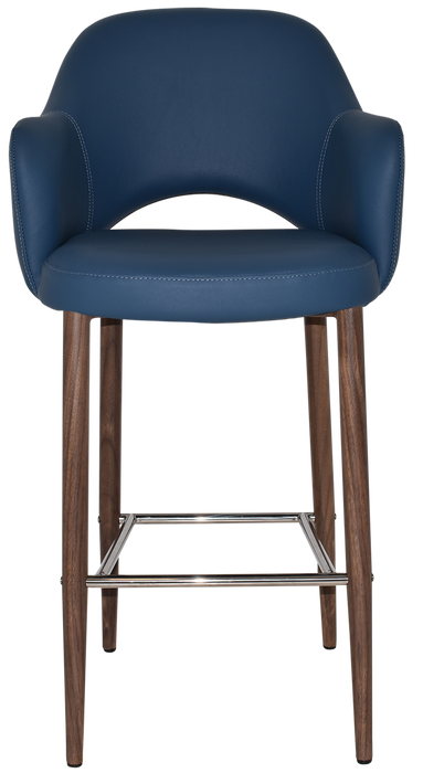 Stool Albury Arm 750 Metal Light Walnut - Vinyl