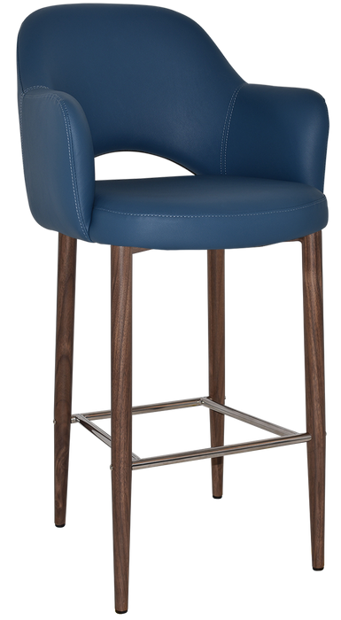 Stool Albury Arm 750 Metal Light Walnut - Vinyl