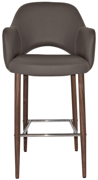 Stool Albury Arm 750 Metal Light Walnut - Vinyl