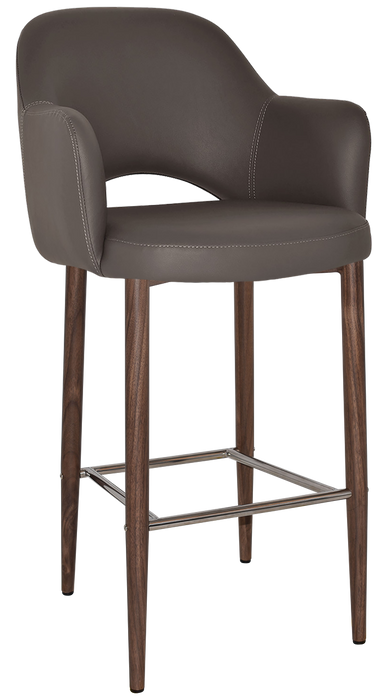 Stool Albury Arm 750 Metal Light Walnut - Vinyl