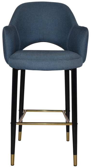 Stool Albury Arm 750 Metal Black Brass - Gravity