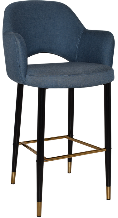 Stool Albury Arm 750 Metal Black Brass - Gravity