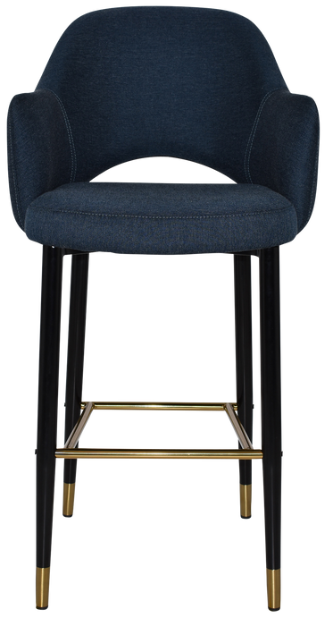 Stool Albury Arm 750 Metal Black Brass - Gravity