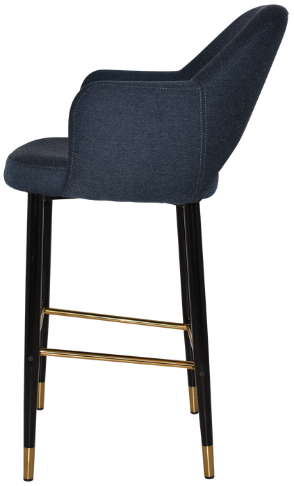 Stool Albury Arm 750 Metal Black Brass - Gravity