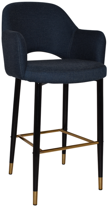 Stool Albury Arm 750 Metal Black Brass - Gravity