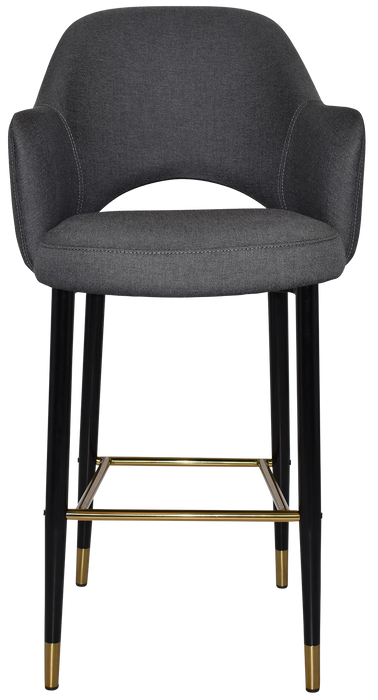 Stool Albury Arm 750 Metal Black Brass - Gravity