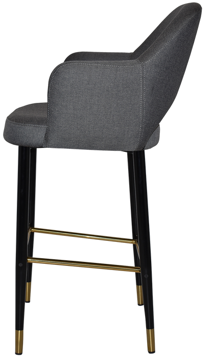 Stool Albury Arm 750 Metal Black Brass - Gravity