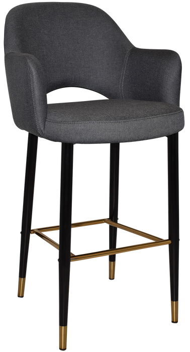 Stool Albury Arm 750 Metal Black Brass - Gravity