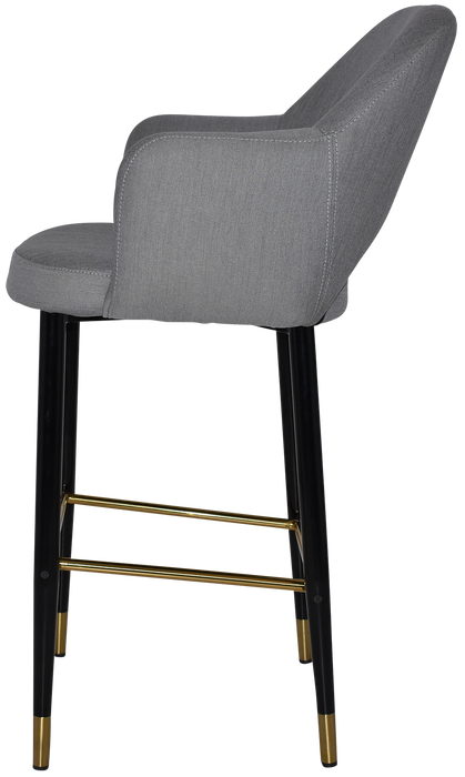 Stool Albury Arm 750 Metal Black Brass - Gravity