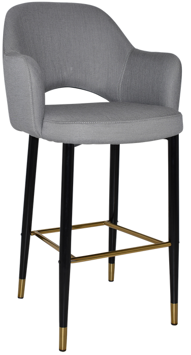 Stool Albury Arm 750 Metal Black Brass - Gravity