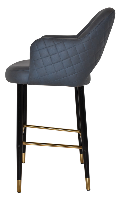 Stool Albury Arm 750 Metal Black Brass - Pelle/Benito