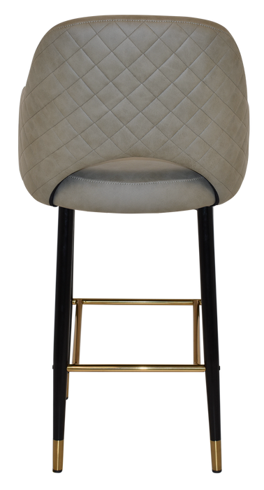 Stool Albury Arm 750 Metal Black Brass - Pelle/Benito