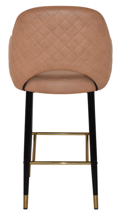 Stool Albury Arm 750 Metal Black Brass - Pelle/Benito