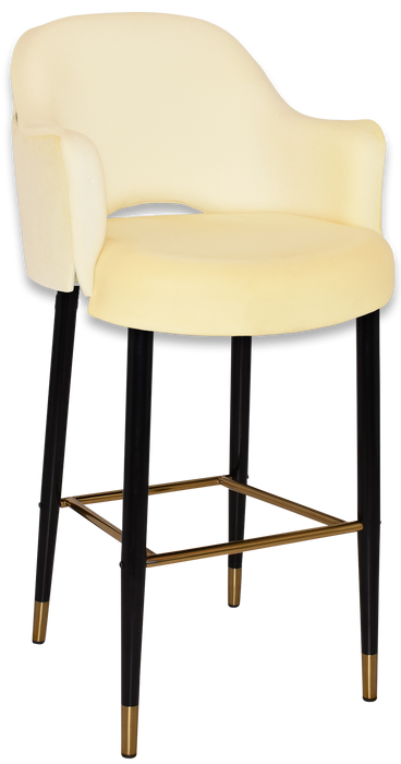 Stool Albury Arm 750 Metal Black Brass - Unupholstered