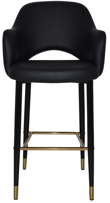 Stool Albury Arm 750 Metal Black Brass - Vinyl