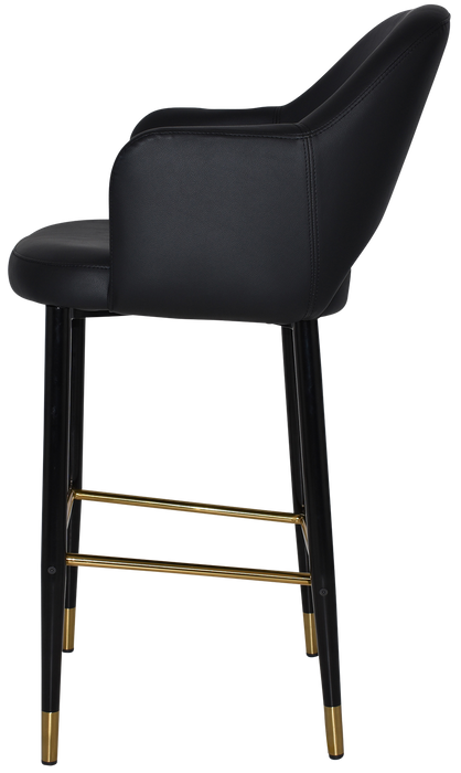 Stool Albury Arm 750 Metal Black Brass - Vinyl