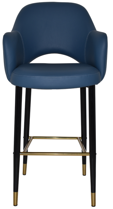 Stool Albury Arm 750 Metal Black Brass - Vinyl