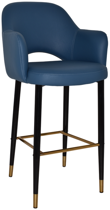 Stool Albury Arm 750 Metal Black Brass - Vinyl