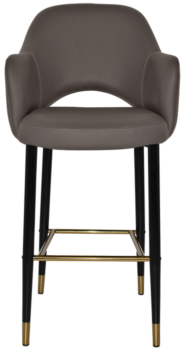 Stool Albury Arm 750 Metal Black Brass - Vinyl