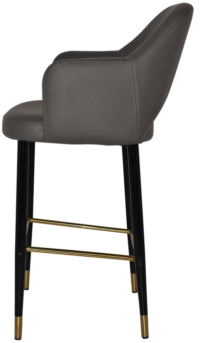 Stool Albury Arm 750 Metal Black Brass - Vinyl