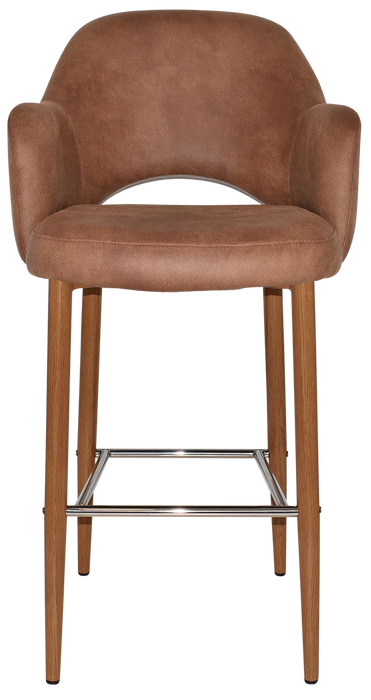 Stool Albury Arm 750 Metal Light Oak