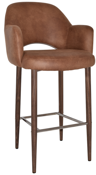 Stool Albury Arm 750 Metal Light Walnut - Eastwood