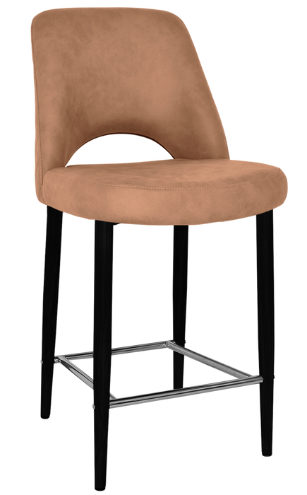 Stool Albury Side 650 Metal Black - Pelle/Benito