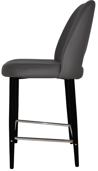 Stool Albury Side 650 Metal Black - Vinyl