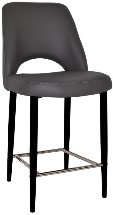 Stool Albury Side 650 Metal Black - Vinyl