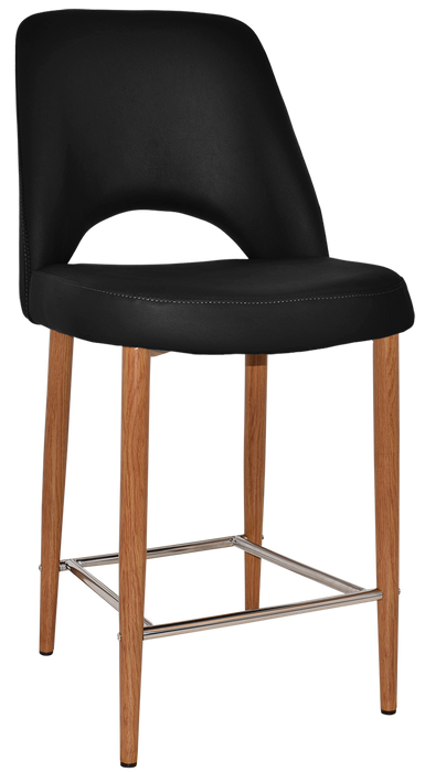 Stool Albury Side 650 Metal Light Oak - Vinyl