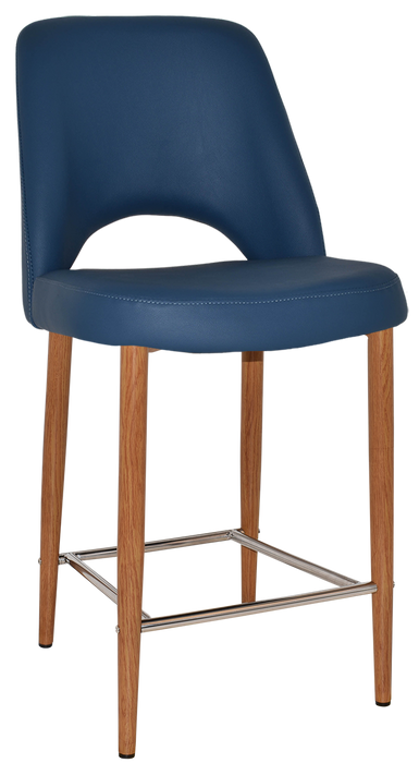 Stool Albury Side 650 Metal Light Oak - Vinyl