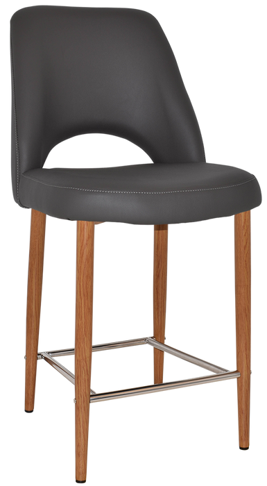 Stool Albury Side 650 Metal Light Oak - Vinyl