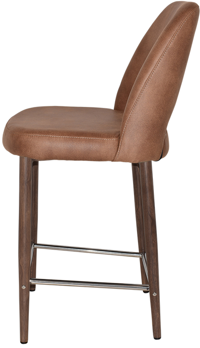 Stool Albury Side 650 Metal Light Walnut - Eastwood