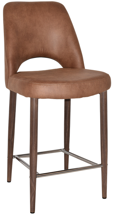 Stool Albury Side 650 Metal Light Walnut - Eastwood