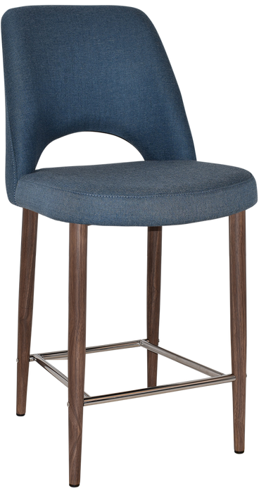 Stool Albury Side 650 Metal Light Walnut - Gravity